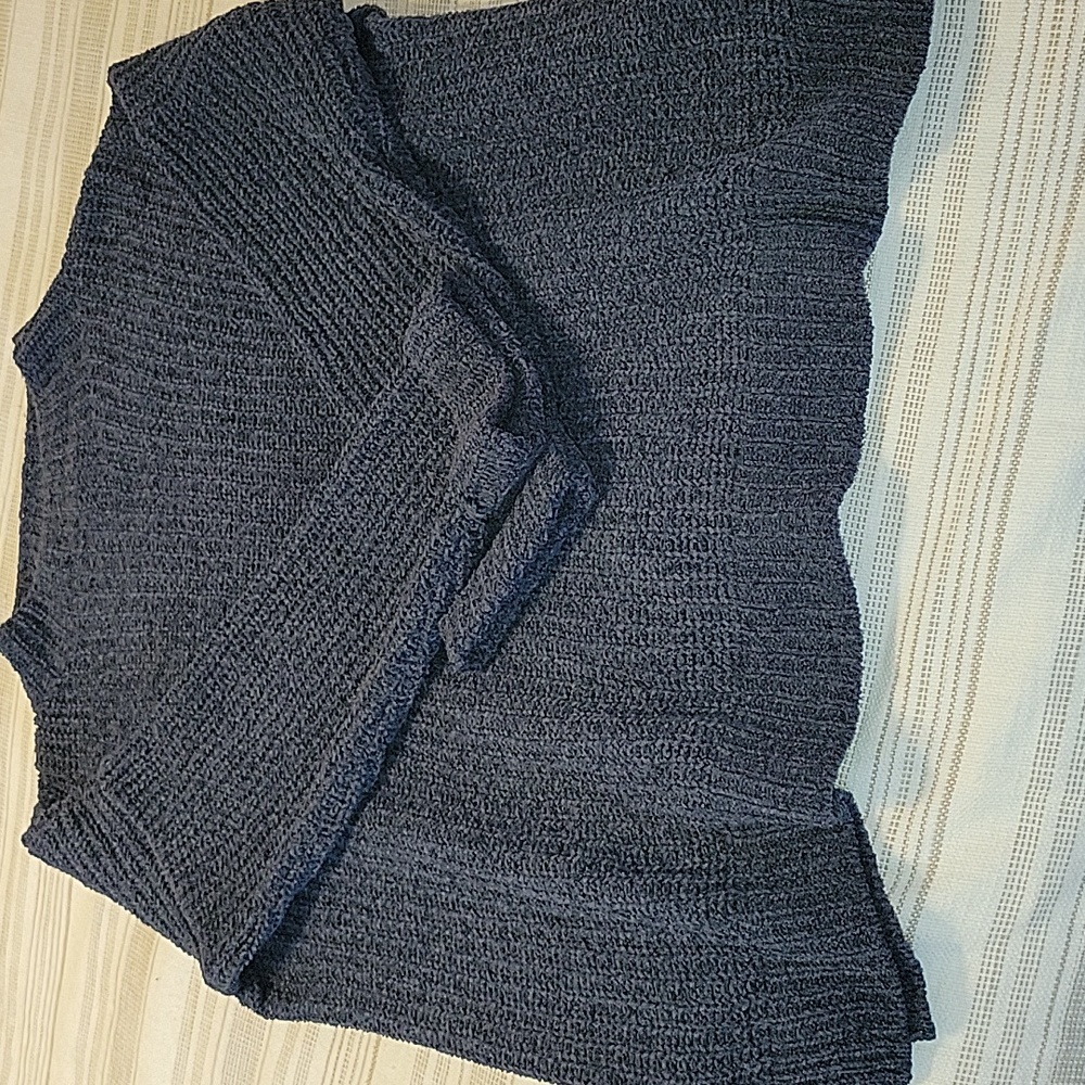 Pink Rose Smokey Dark Blue Sweater | L
